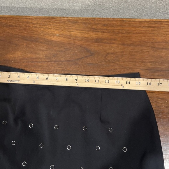 Worthington Skirt Women’s Size 10 Black Zipper Back‎ Rivet Core Metal - Picture 7 of 13